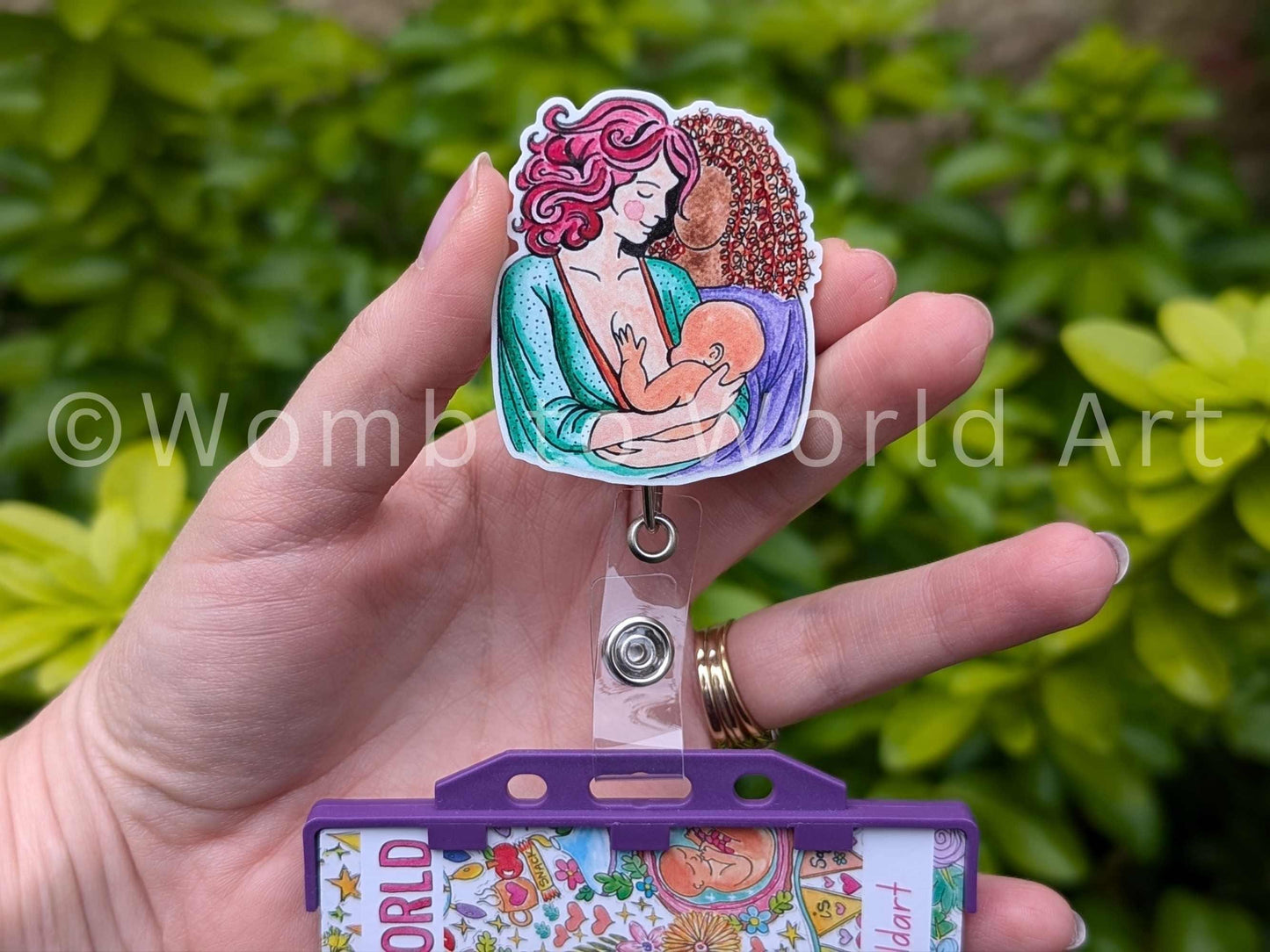 Breastfeeding Art Badge Reel: Lactation Consultant ID Holder