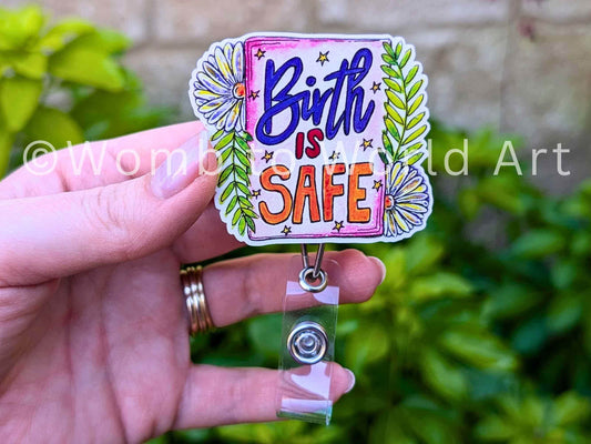 Birth Affirmation Badge Reel | Midwife OBGYN ID Card Badge Reel | Labor and Delivery Nurse Badge | Student Midwife ID Card Holder