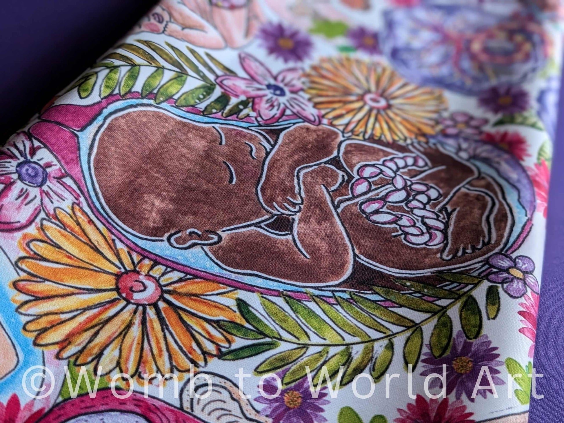 Pregnancy Fayre Table Runner by Womb to World Art | Doula Event Table Decor | Midwife Tablecloth for Pregnancy and Mother Blessings