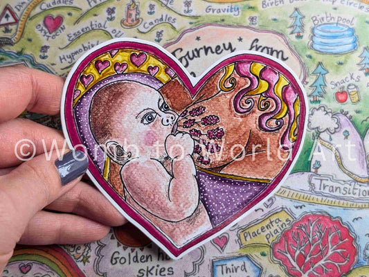 Breastfeeding Art Sticker 10cm