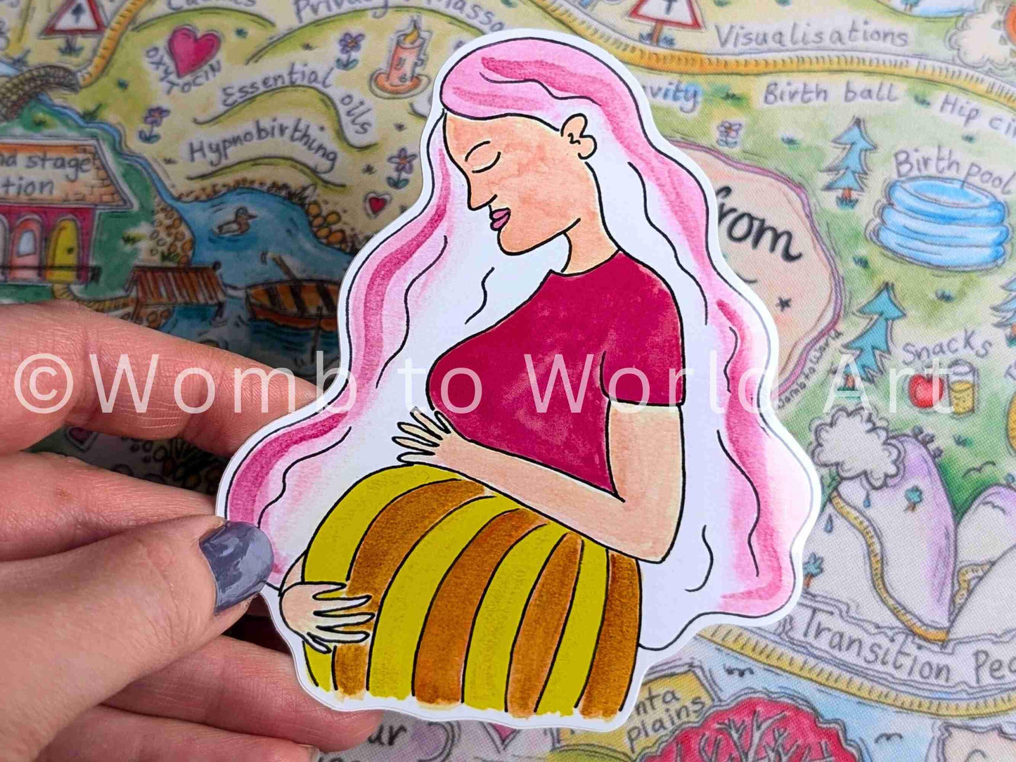 Pregnant Woman Sticker 10cm