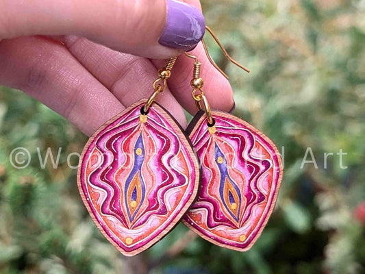 Yoni Art Earrings | Vulva Art | Womb Healing | Tantra | Divine Feminine | Midwife Earrings | Birthkeeper