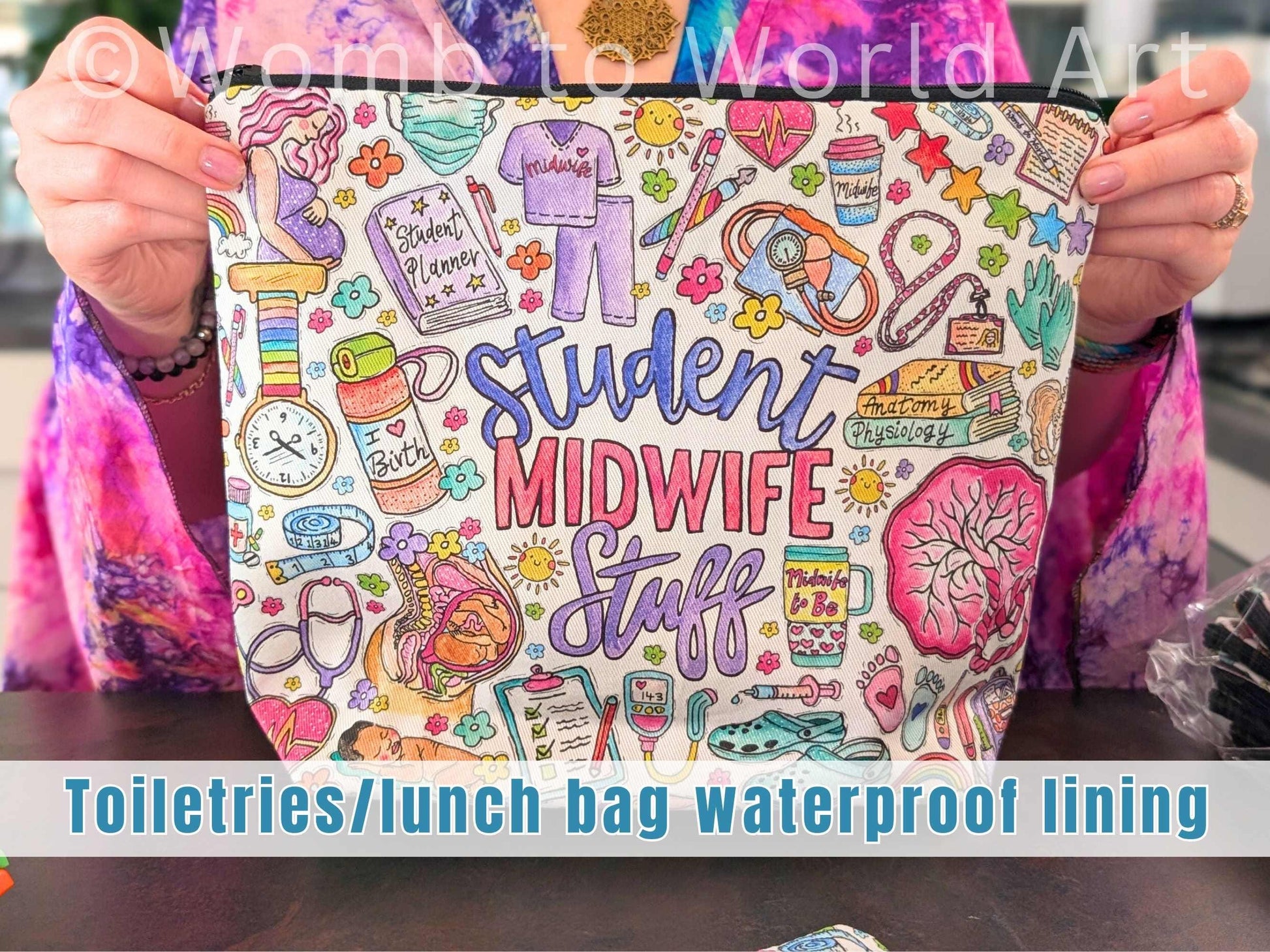 Student Midwife Wash Bag for Toiletries / Lunch