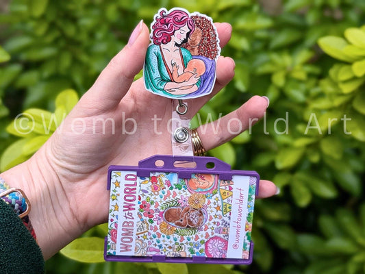 Breastfeeding Art Badge Reel: Lactation Consultant ID Holder