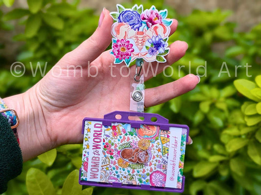 Pelvis Badge Reel 50mm | Midwife Maternity Nurse Doctor | Doula ID Card Badge Reel | Labor and Delivery Badge Holder | Student ID | OBGYN