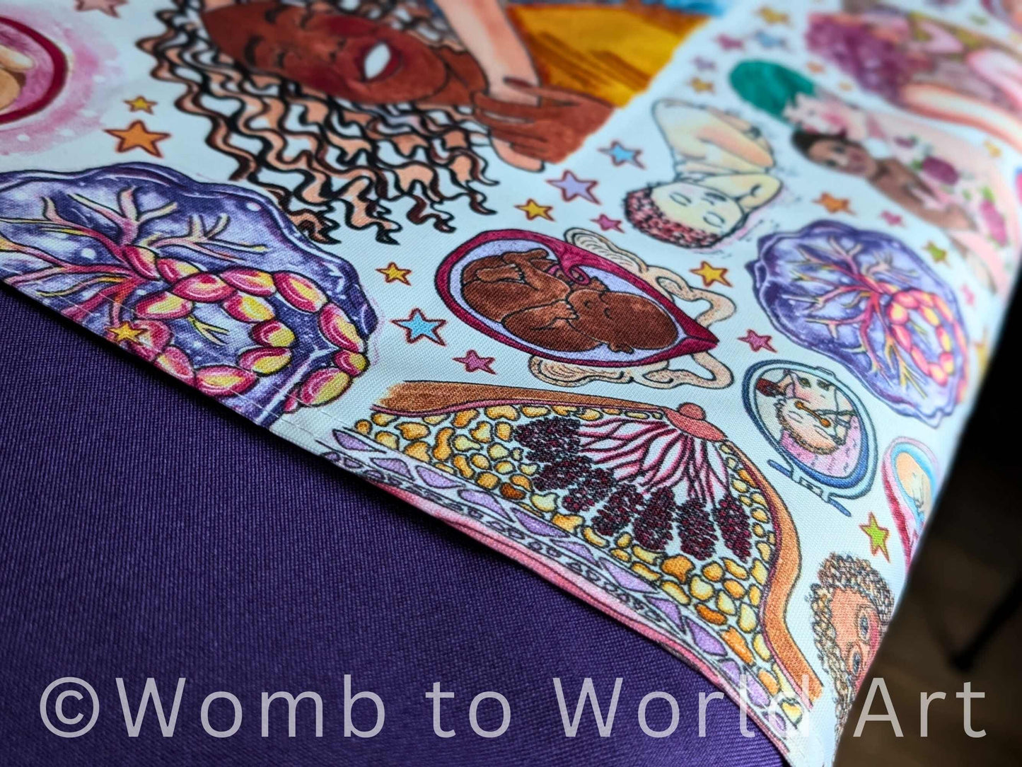 Pregnancy Fayre Table Runner: Birth Art Tablecloth, Doula Event Decor