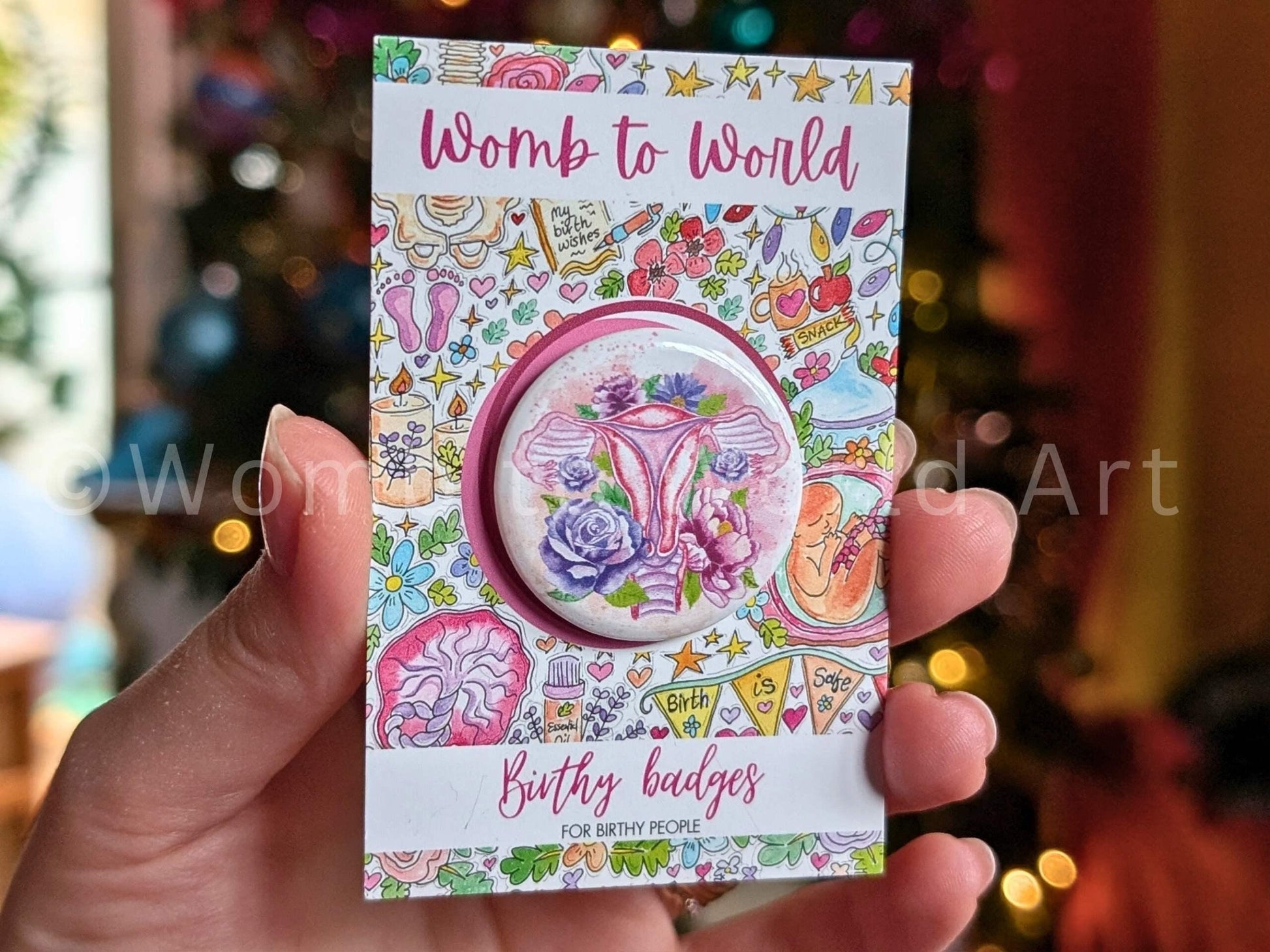 Womb Art Badge | Uterus Art Badge | Womb Healing | Divine Feminine | Motherhood Art