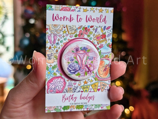 Womb Art Badge | Uterus Art Badge | Womb Healing | Divine Feminine | Motherhood Art