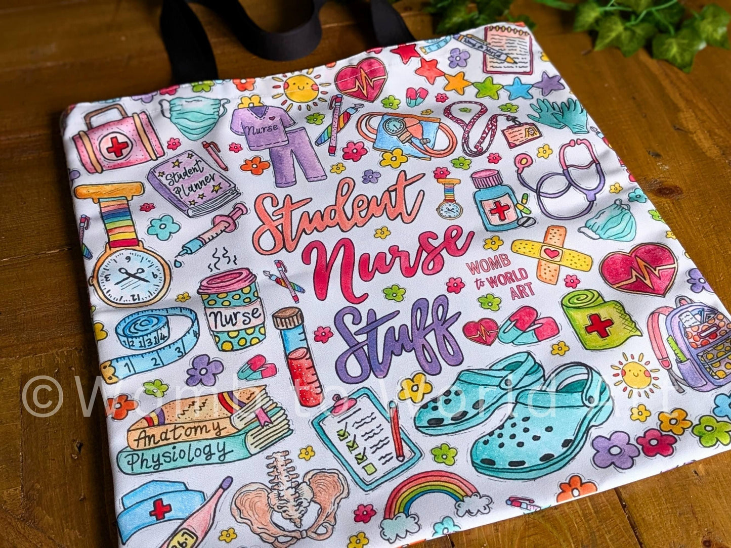 Student Nurse Tote Bag: Colourful Nursing Illustrations