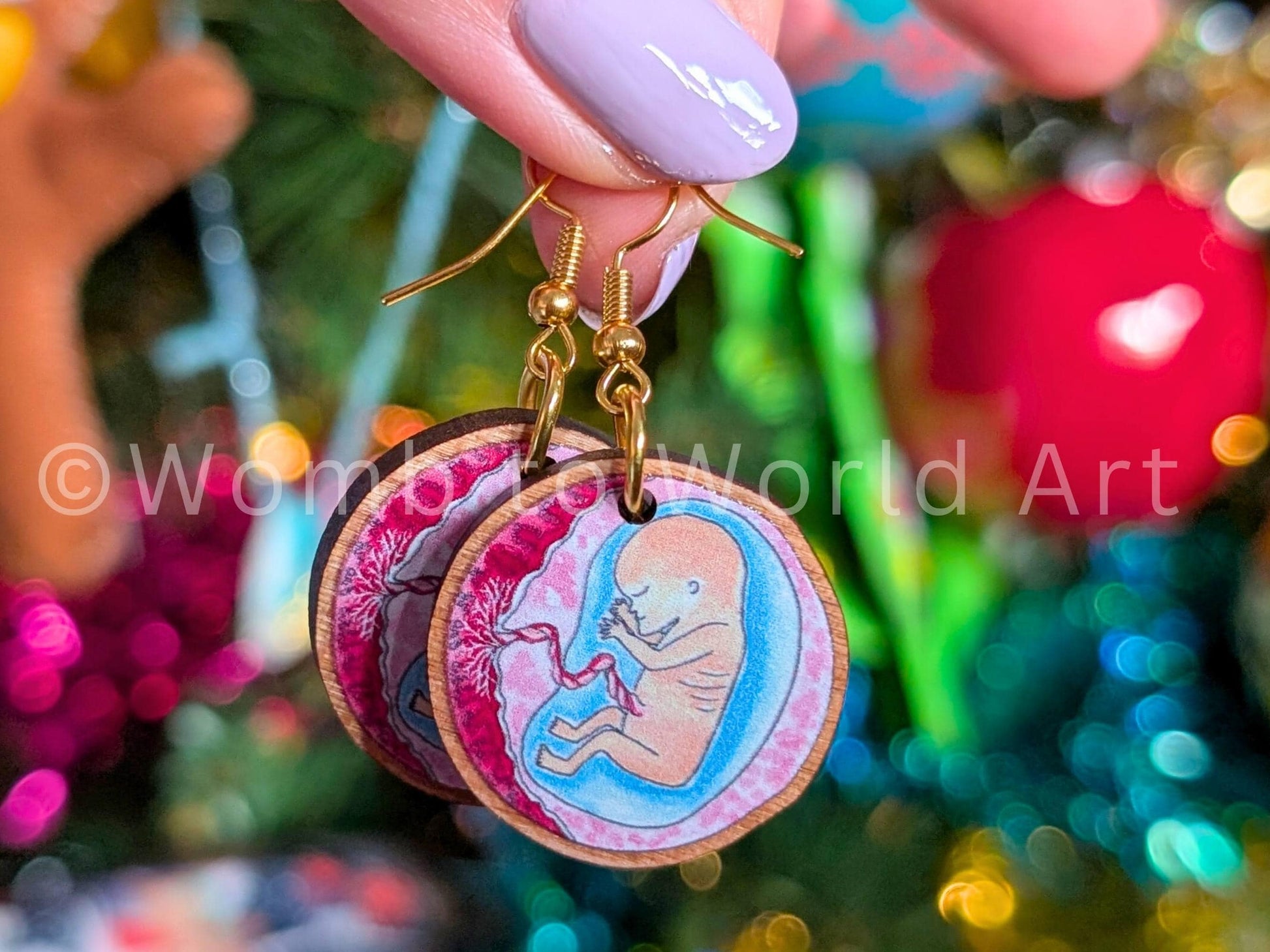 Baby in the Womb Earrings by Womb to World Art