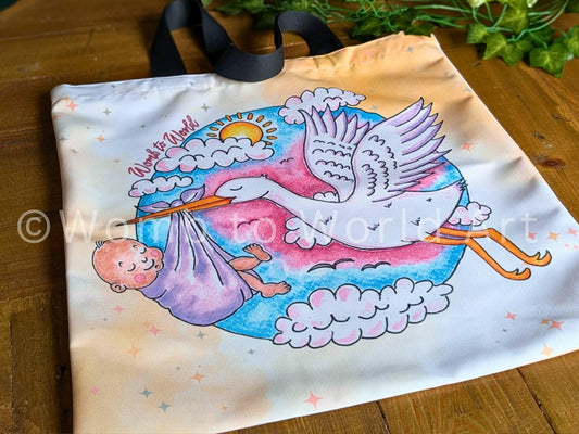 Stork New Baby Bag | Pregnancy Maternity Bag | Birth Bag | New Baby Gift | Midwife Gift | New Mother Gift | Hospital Bag
