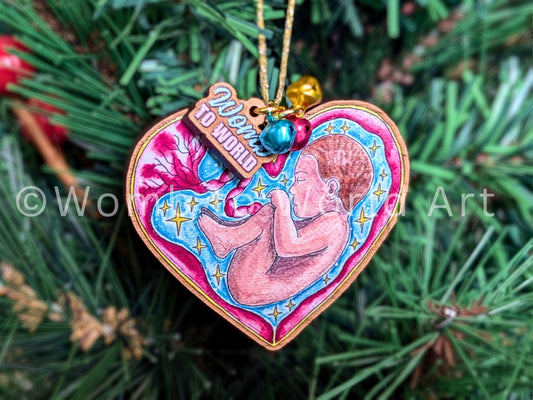 Pregnancy Christmas Tree Decorations | Wooden Hanging Birth Art Pendants | Student Midwife | Bump's First Christmas Decoration