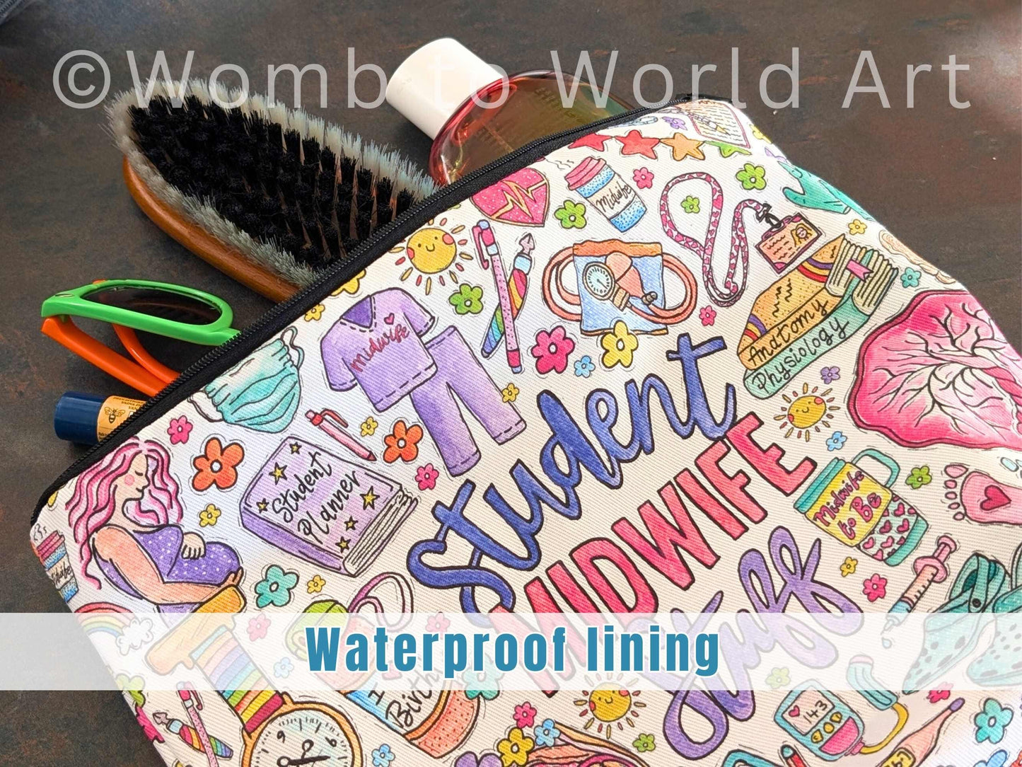Student Midwife Wash Bag for Toiletries / Lunch
