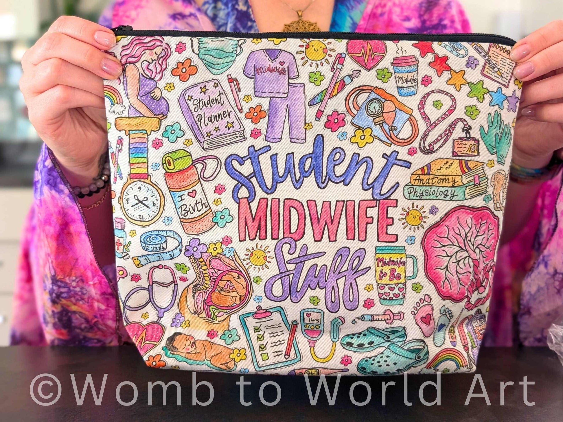 Student midwife wash bag for placement