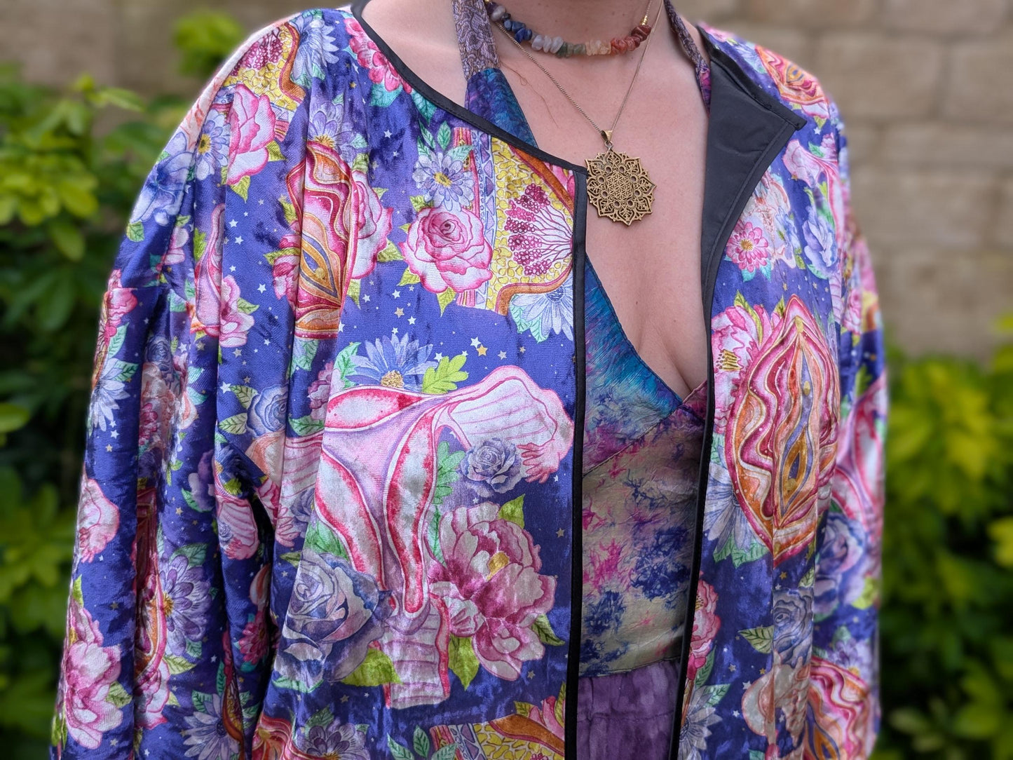 Yoni Art Kimono Top | Luxury Birth Worker Top | Midwife Gift | OBGYN | Doula | Womb Pelvis Breast