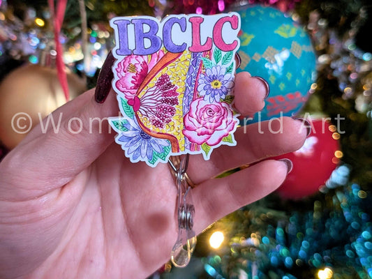 IBCLC Badge Reel: Watercolor Breast Art Lactation Consultant ID Holder