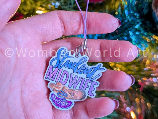 Student Midwife Phone Charm | Eco Pregnancy Phone Dongle | Midwifery Phone Charm | Student Midwife Gift Ideas Mobile Charm