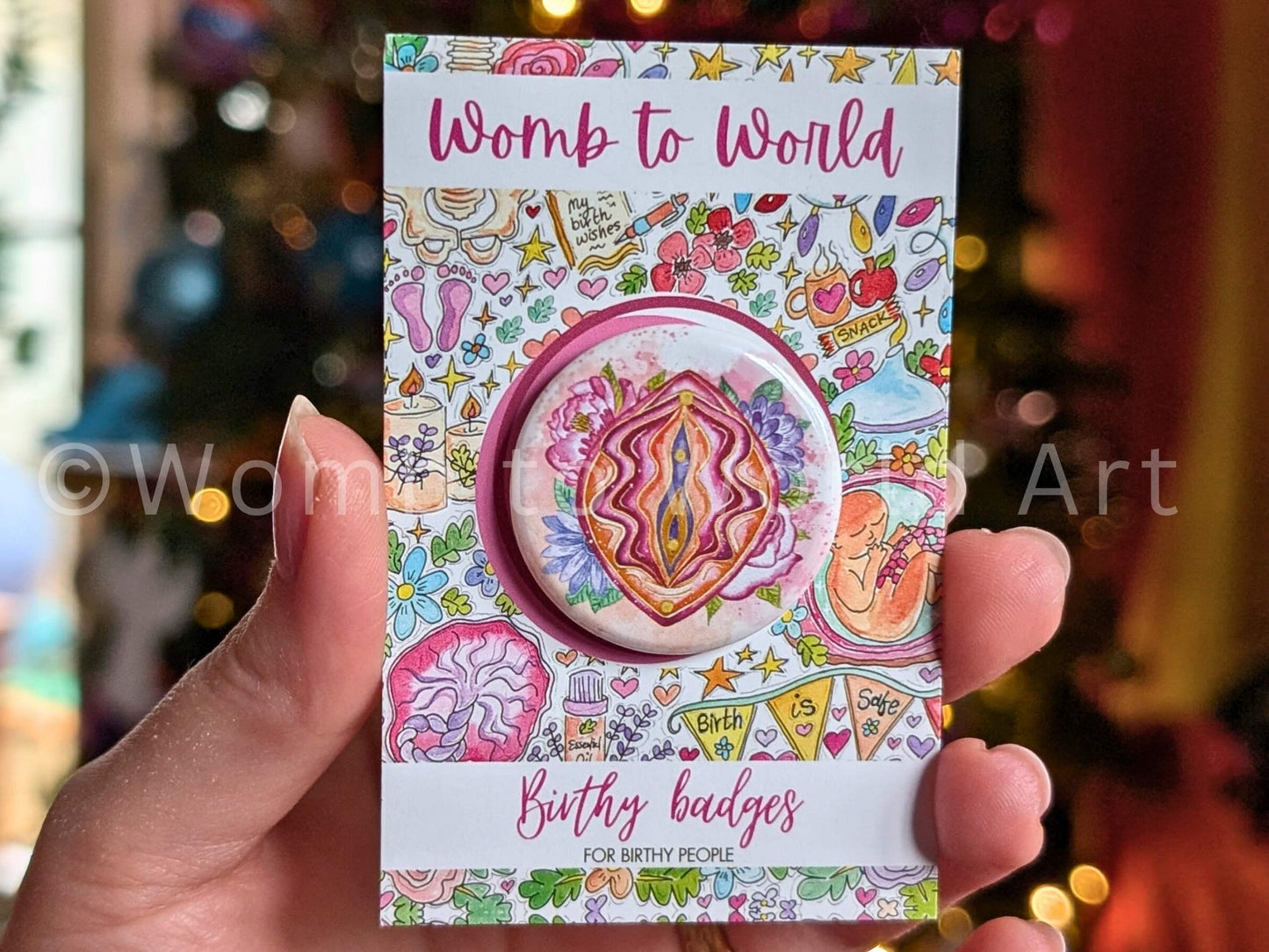 Yoni Art Badge | Vulva Art Badge | Womb Healing | Divine Feminine | Motherhood Art