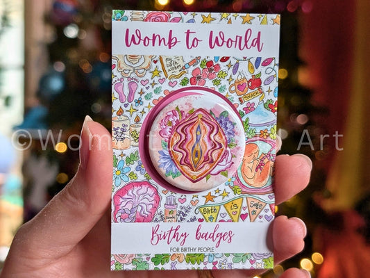 Yoni Art Badge | Vulva Art Badge | Womb Healing | Divine Feminine | Motherhood Art
