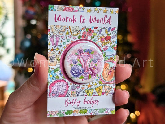 Womb Art Badge | Uterus Art Badge | Womb Healing | Divine Feminine | Motherhood Art