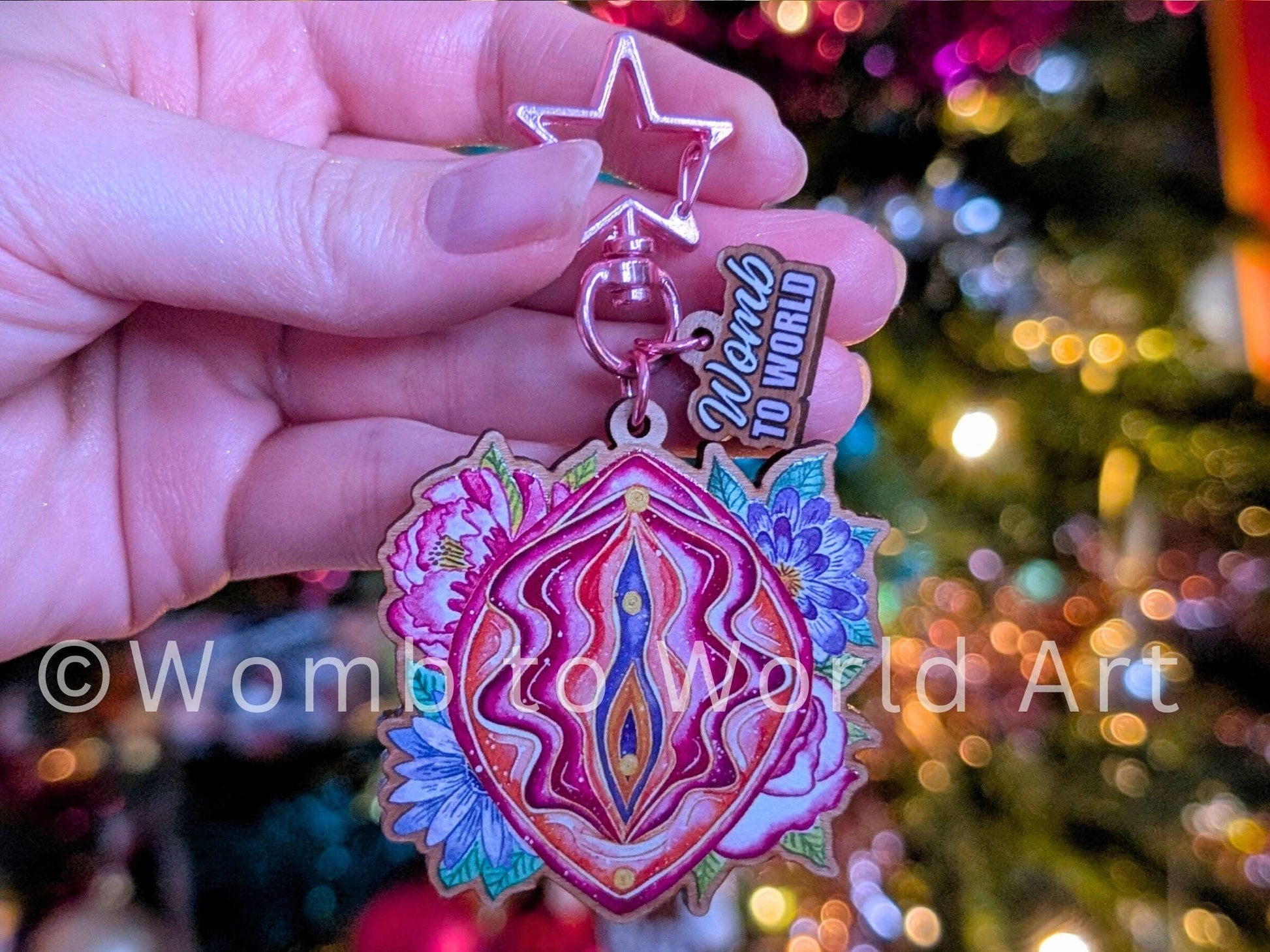 Yoni Art Keyring | Vulva Art Keychain | Womb Healing | Tantra Keyring | Divine Feminine | Motherhood Art | Bag Key Charm