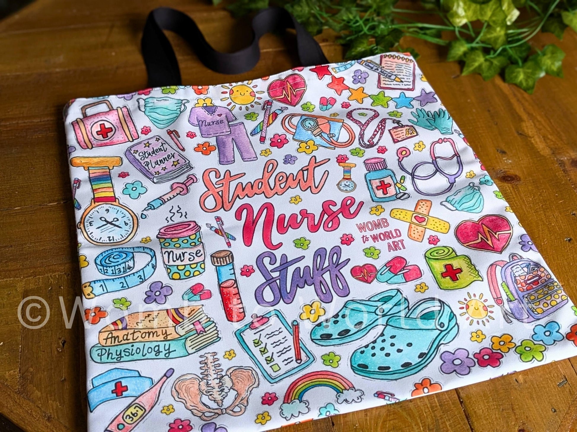 Student Nurse Tote Bag: Colourful Nursing Illustrations