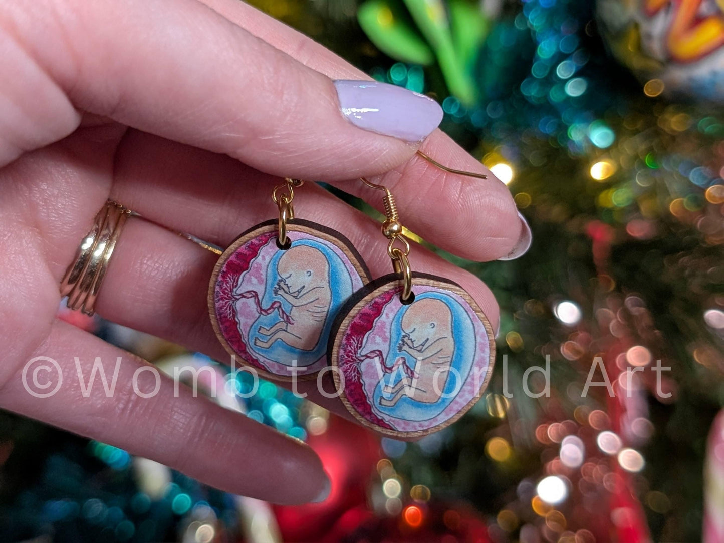 Baby in the Womb Earrings by Womb to World Art