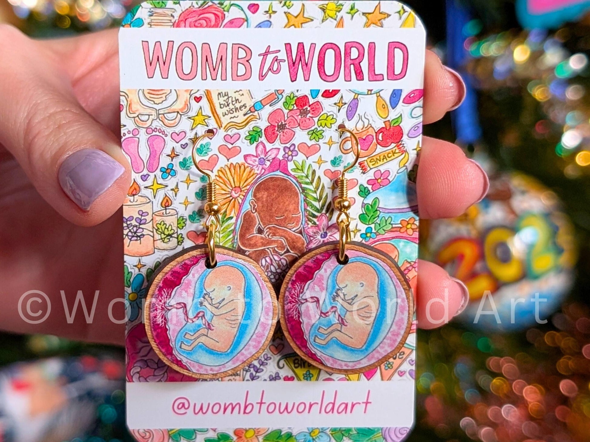 Baby in the Womb Earrings by Womb to World Art