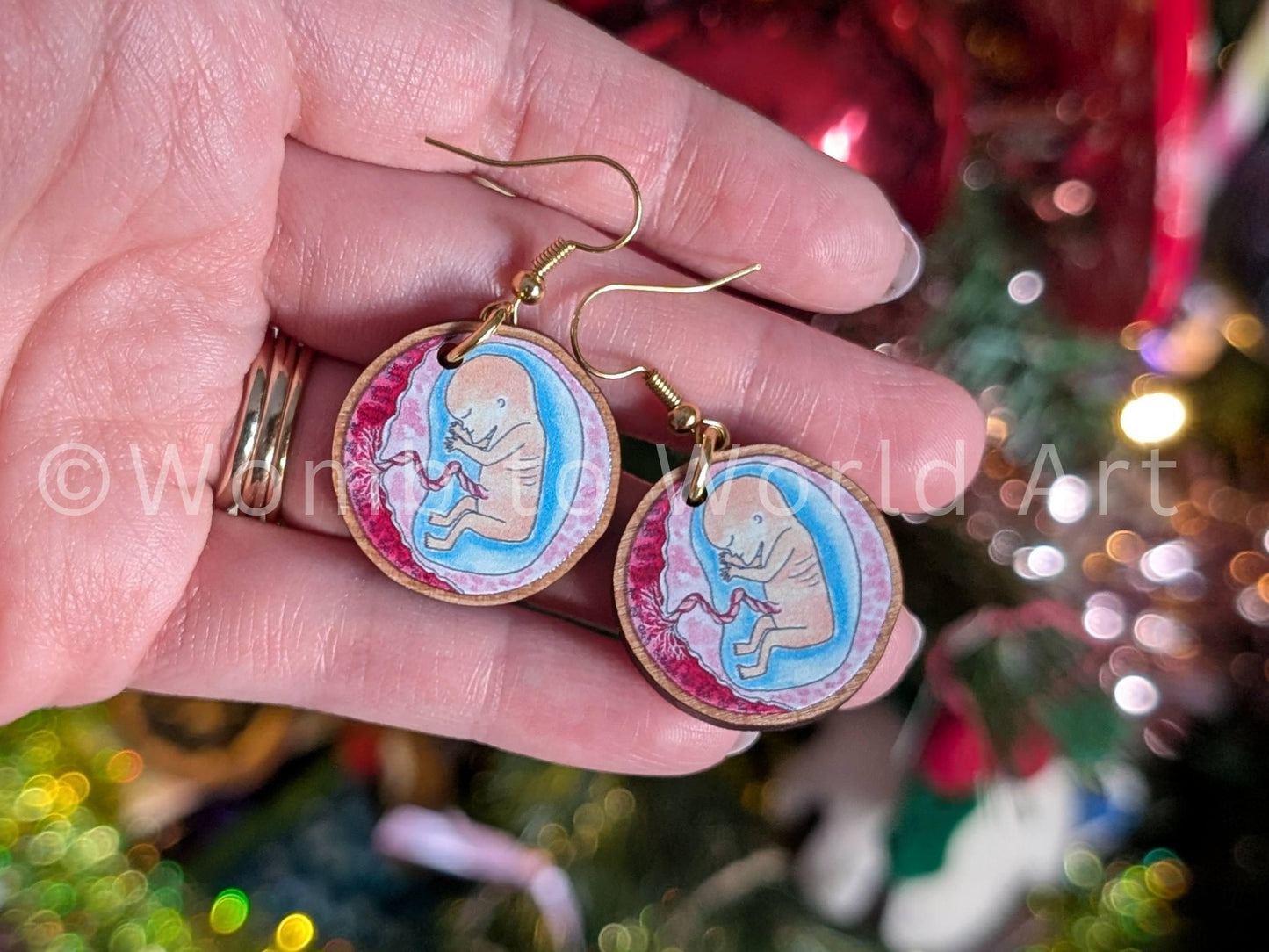 Baby in the Womb Earrings by Womb to World Art