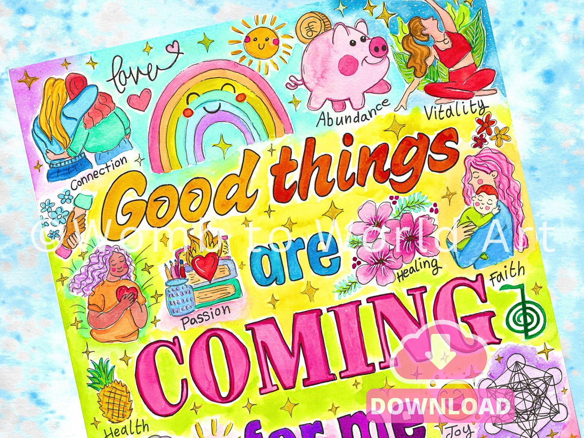 Mother's Affirmation Art Print: Family Manifestation Poster (PDF Download)