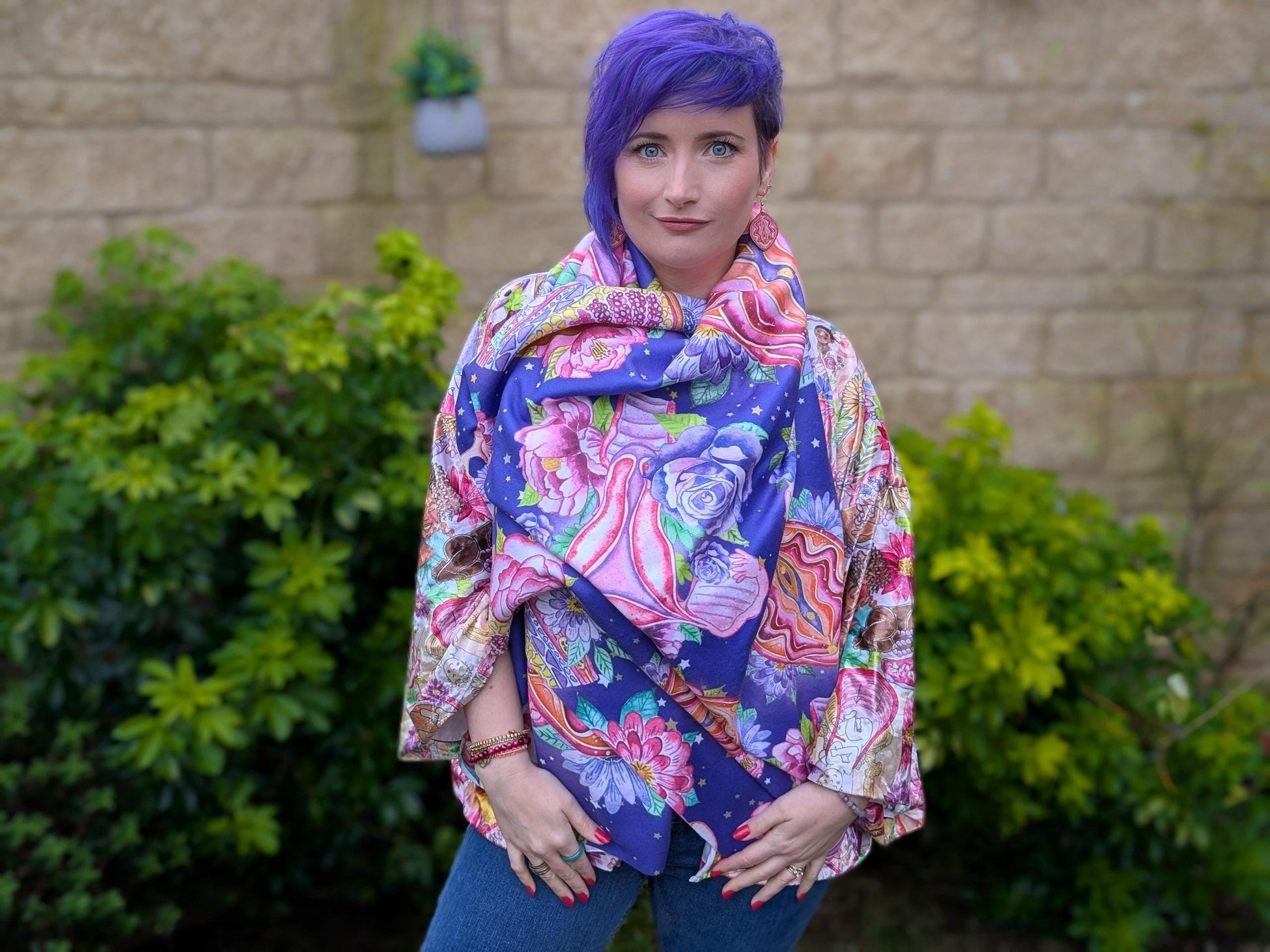 Yoni Art Scarf | Birth Worker Gift | Midwife Presents | Breast Art | Student Midwife Gift Ideas | Divine Feminine Art Blanket Scarf