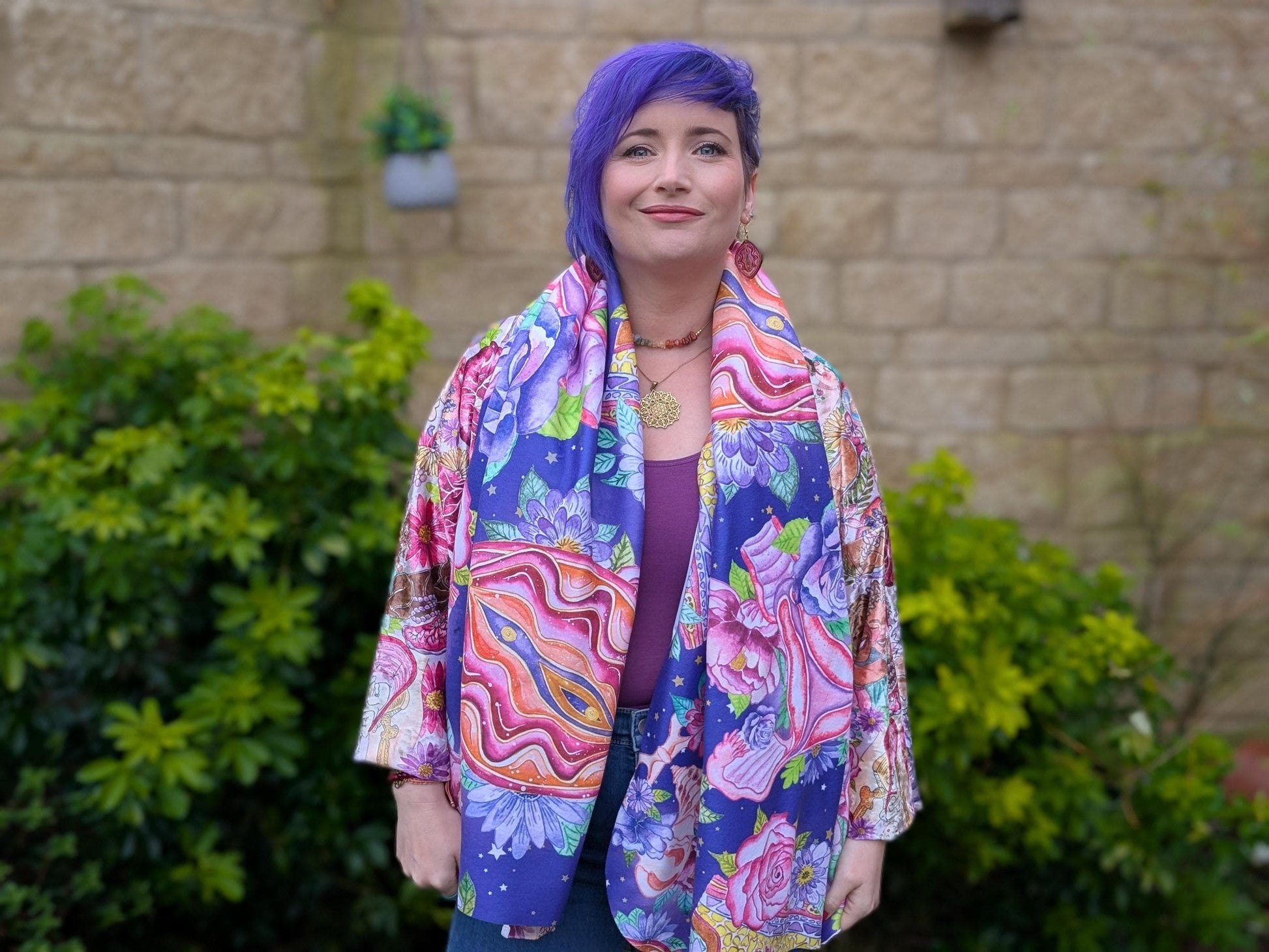 Yoni Art Scarf | Birth Worker Gift | Midwife Presents | Breast Art | Student Midwife Gift Ideas | Divine Feminine Art Blanket Scarf