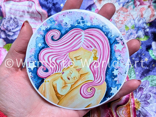 Mother and Baby Sticker 10cm | Newborn Baby Stickers | Skin to Skin Midwife Laptop Decals | Breastfeeding Peer Supporter