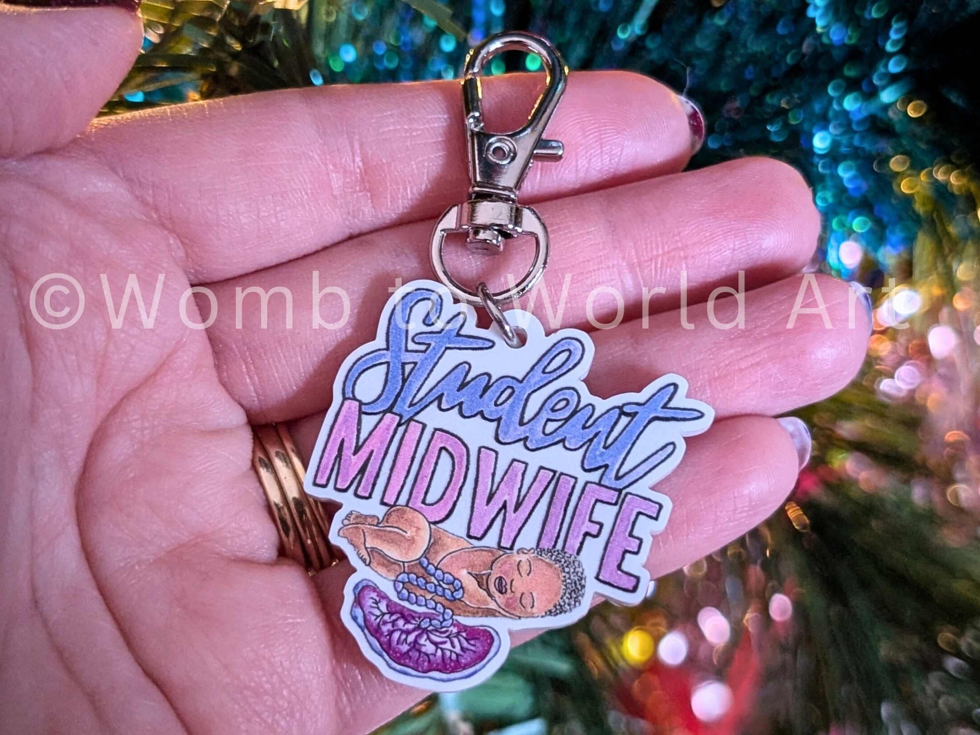 Student Midwife Charm for Bag or Lanyard | Eco Plastic Clip on Pregnancy Charm | Student Midwife Gift Ideas | Student Midwife Key Fob