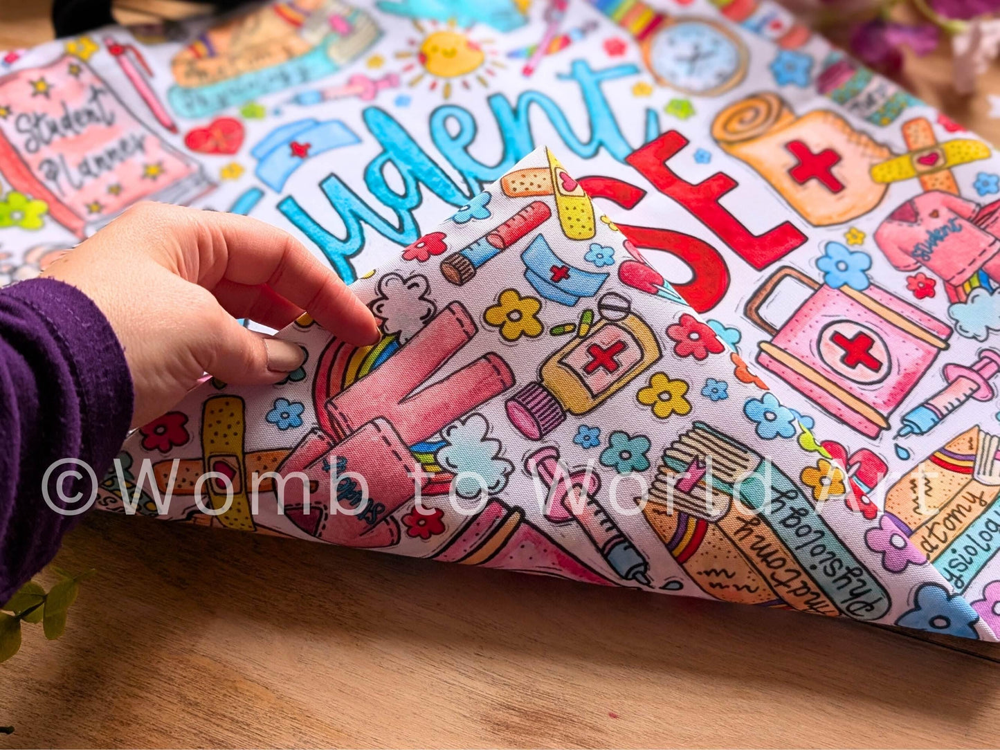 Student Nurse Tote Bag: Watercolour Nursing Illustrations Bag