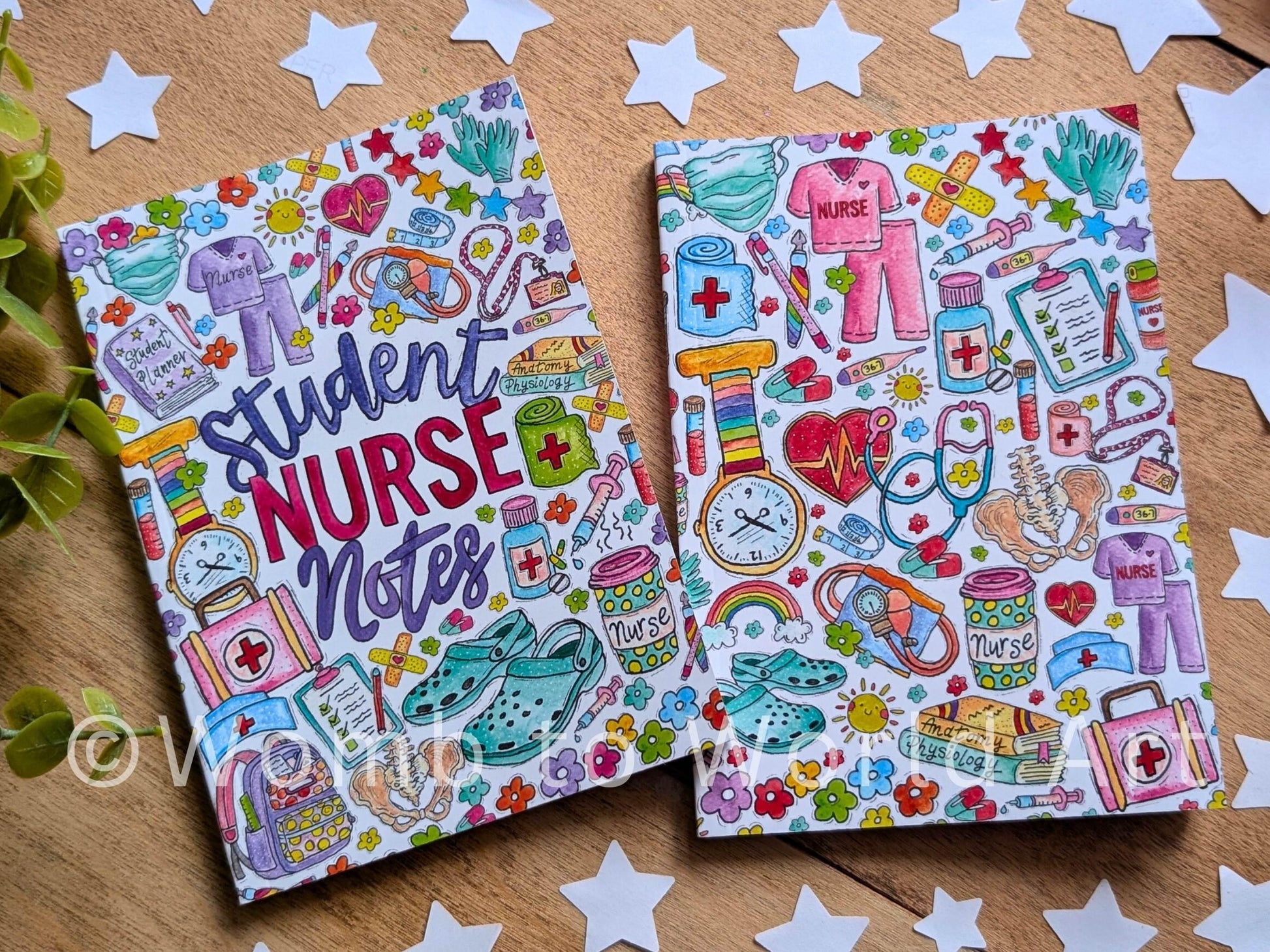 Student Nurse Notebook Set: A6 Lined Notepads, Watercolor Art