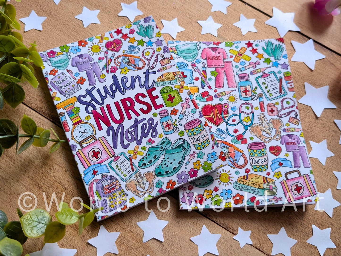 Student Nurse Notebook Set: A6 Lined Notepads, Watercolor Art