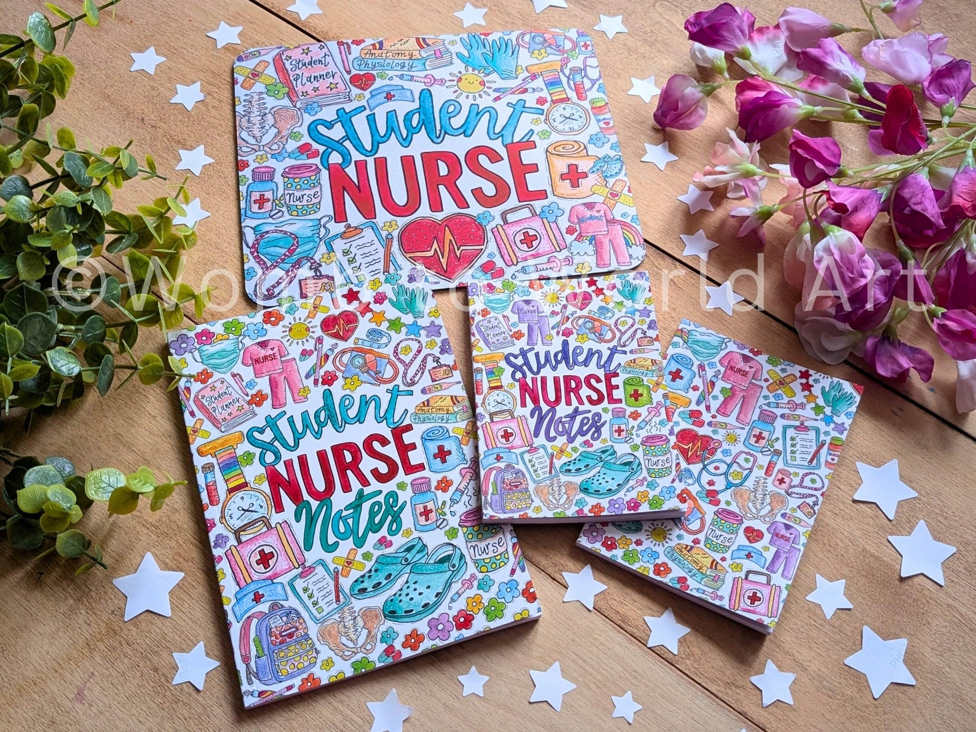 Student Nurse A5 Notebook: Watercolour Art Notepad for Nursing Gift