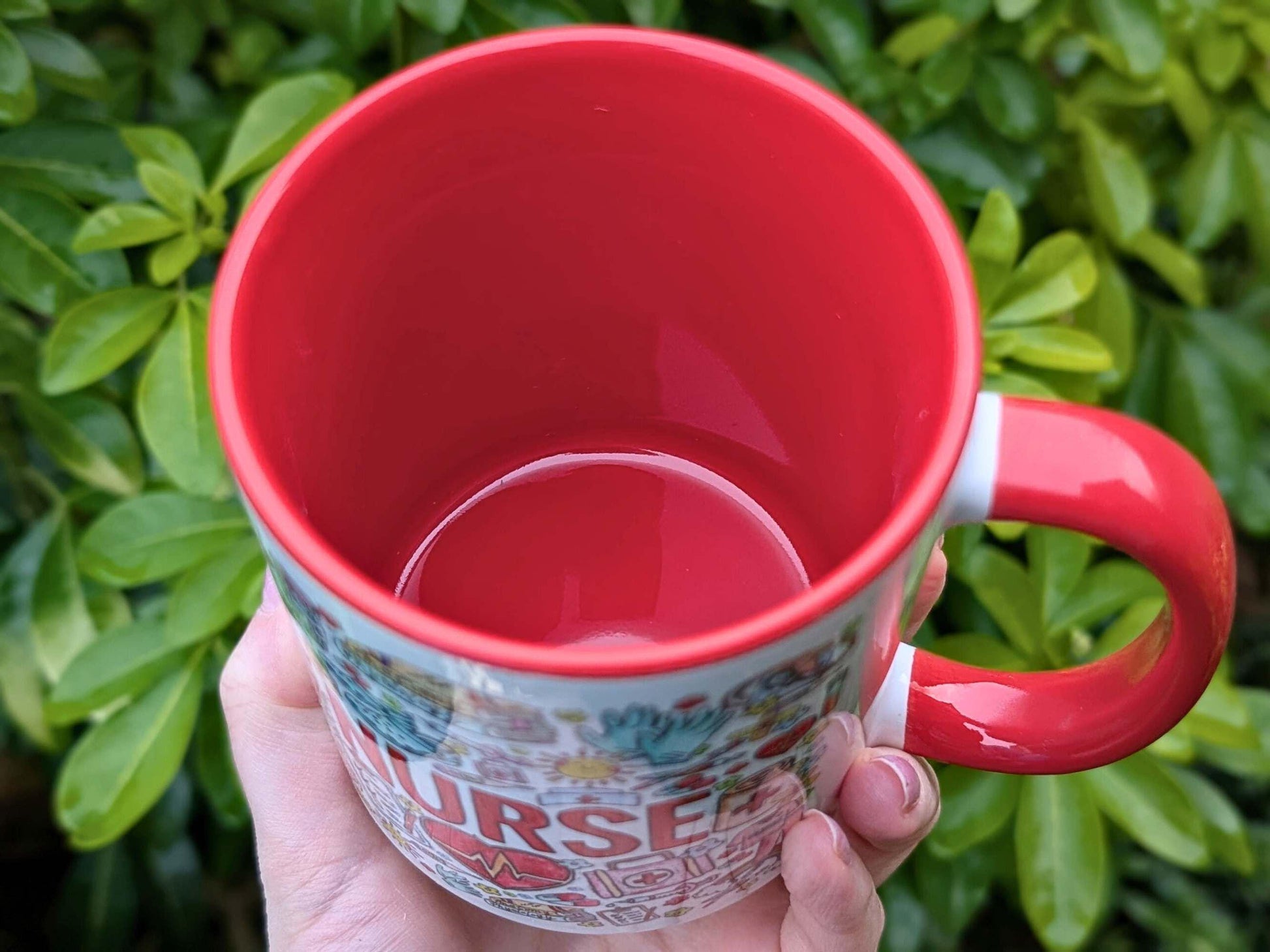 Nurse mug with handpainted illustrations
