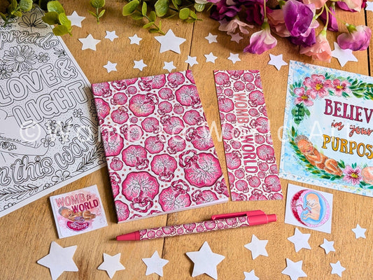 Placenta notebook,pen and bookmark