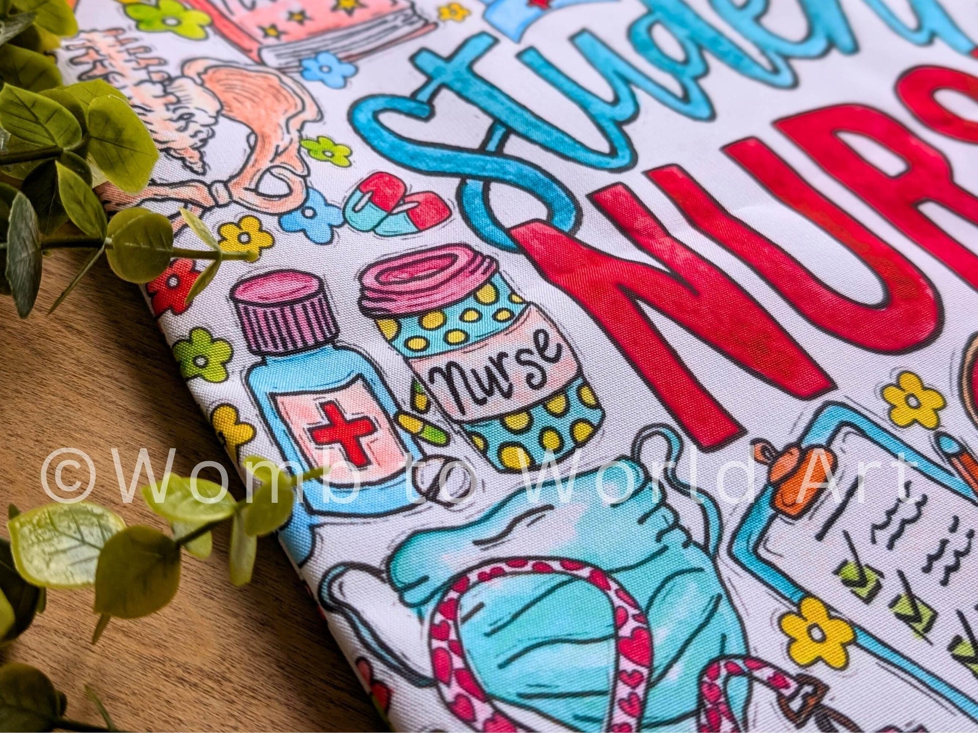 Student Nurse Tote Bag: Watercolour Nursing Illustrations Bag