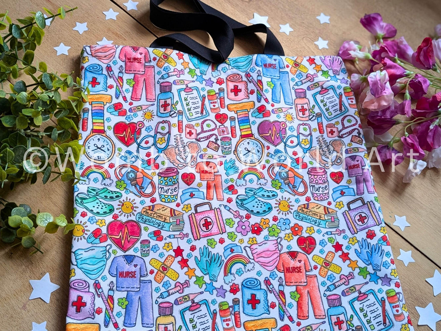 Nursing Tote Bag: Student Nurse Gift with Watercolour Art