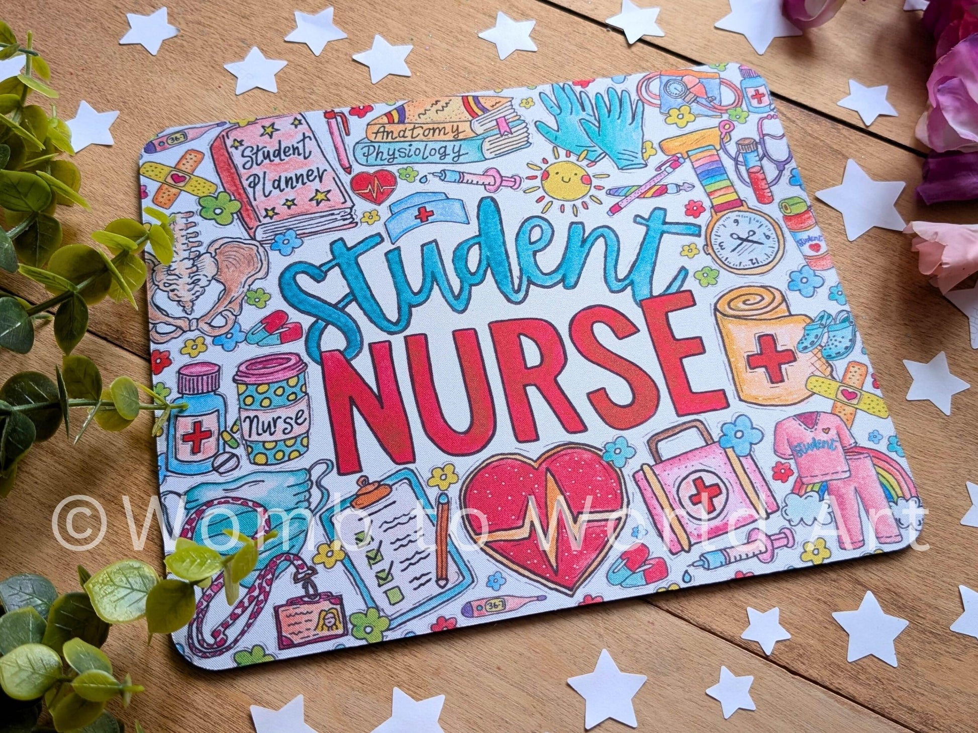 Student Nurse Mouse Mat: Watercolor Art Desk Pad