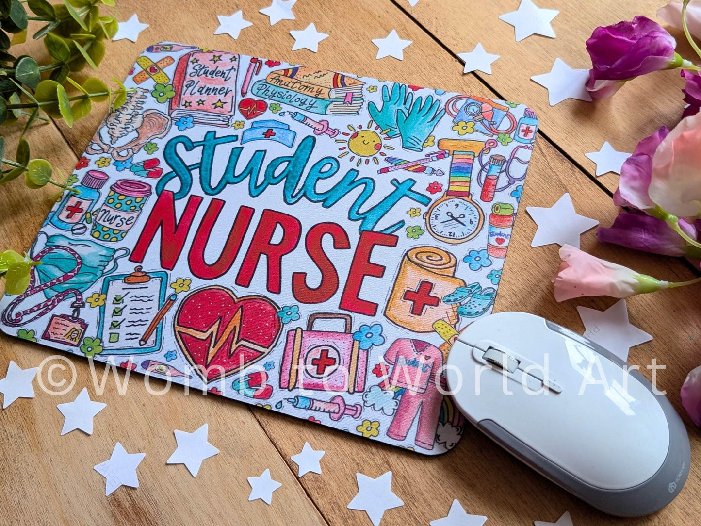 Student Nurse Mouse Mat: Watercolor Art Desk Pad