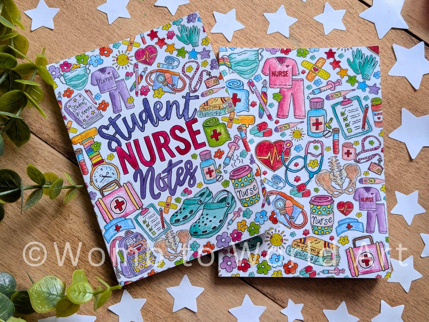 Student Nurse Notebook Set: A6 Lined Notepads, Watercolor Art