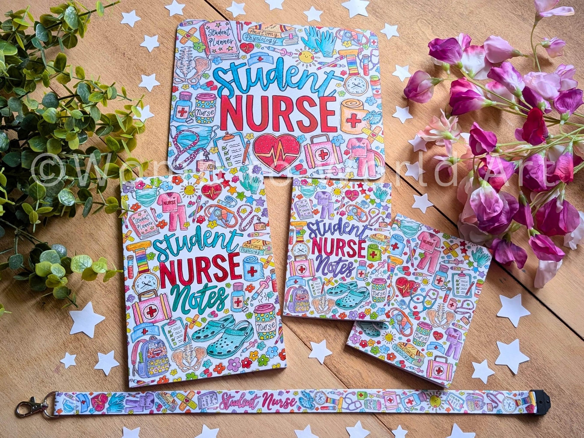 Student Nurse A5 Notebook: Watercolour Art Notepad for Nursing Gift
