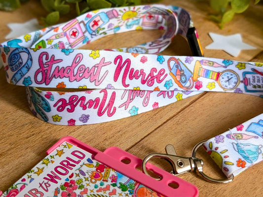 Student nurse lanyard id holder