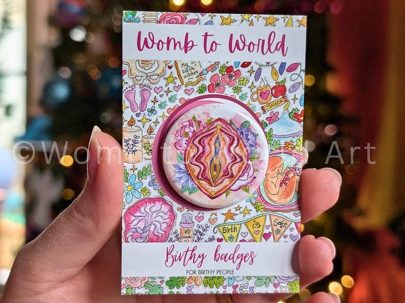 Yoni Art Badge | Vulva Art Badge | Womb Healing | Divine Feminine | Motherhood Art