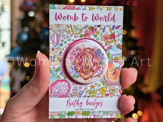 Yoni Art Badge | Vulva Art Badge | Womb Healing | Divine Feminine | Motherhood Art