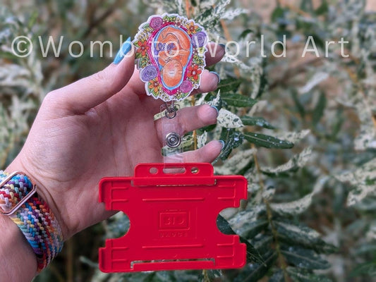 Pregnancy badge reel card holder